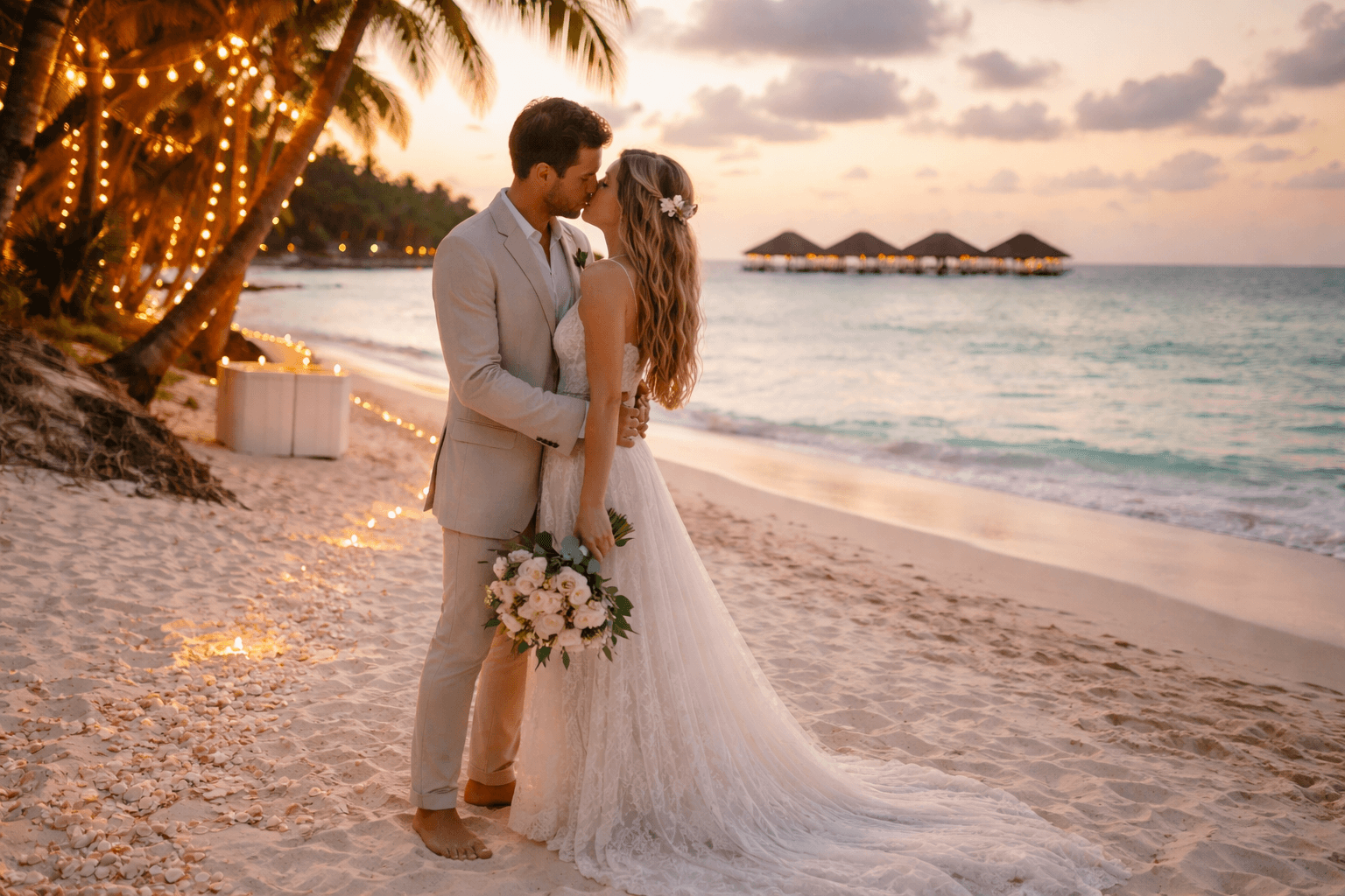 Sposi al tramonto sulla spiaggia.png